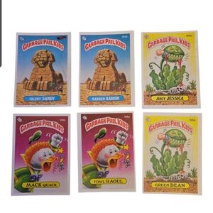 Vintage 1986 GARBAGE PAIL KIDS Series 3 LOT of 6 Cards Mack Quack Green Dean